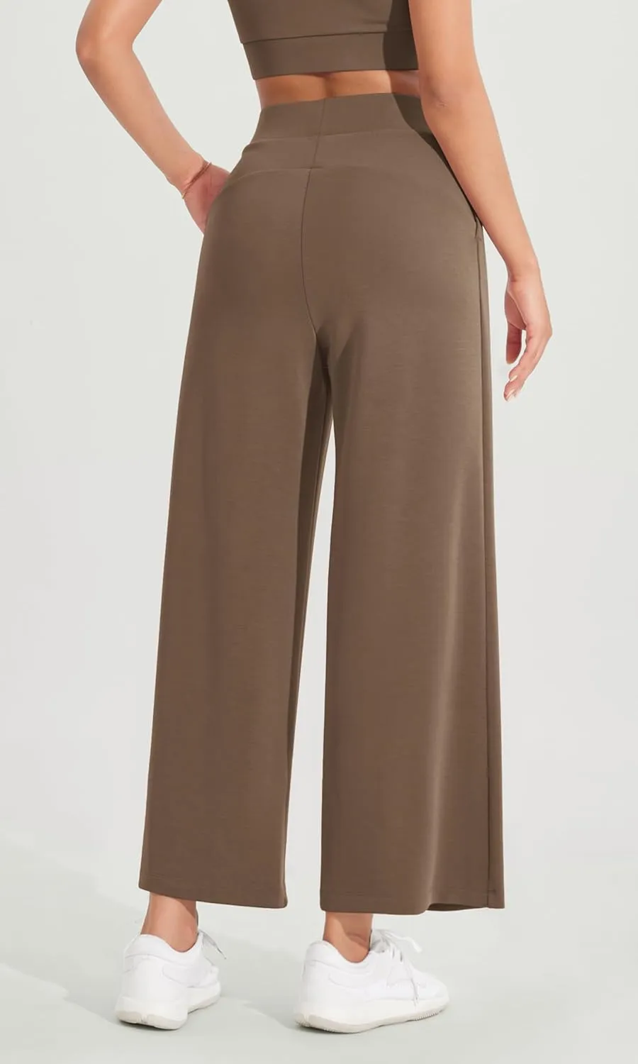 ODODOS Modal Soft Wide Leg Cropped Pants for Women High Waist Casual Relaxed Pants with Pockets-25 Inseam