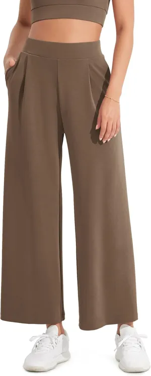 ODODOS Modal Soft Wide Leg Cropped Pants for Women High Waist Casual Relaxed Pants with Pockets-25 Inseam