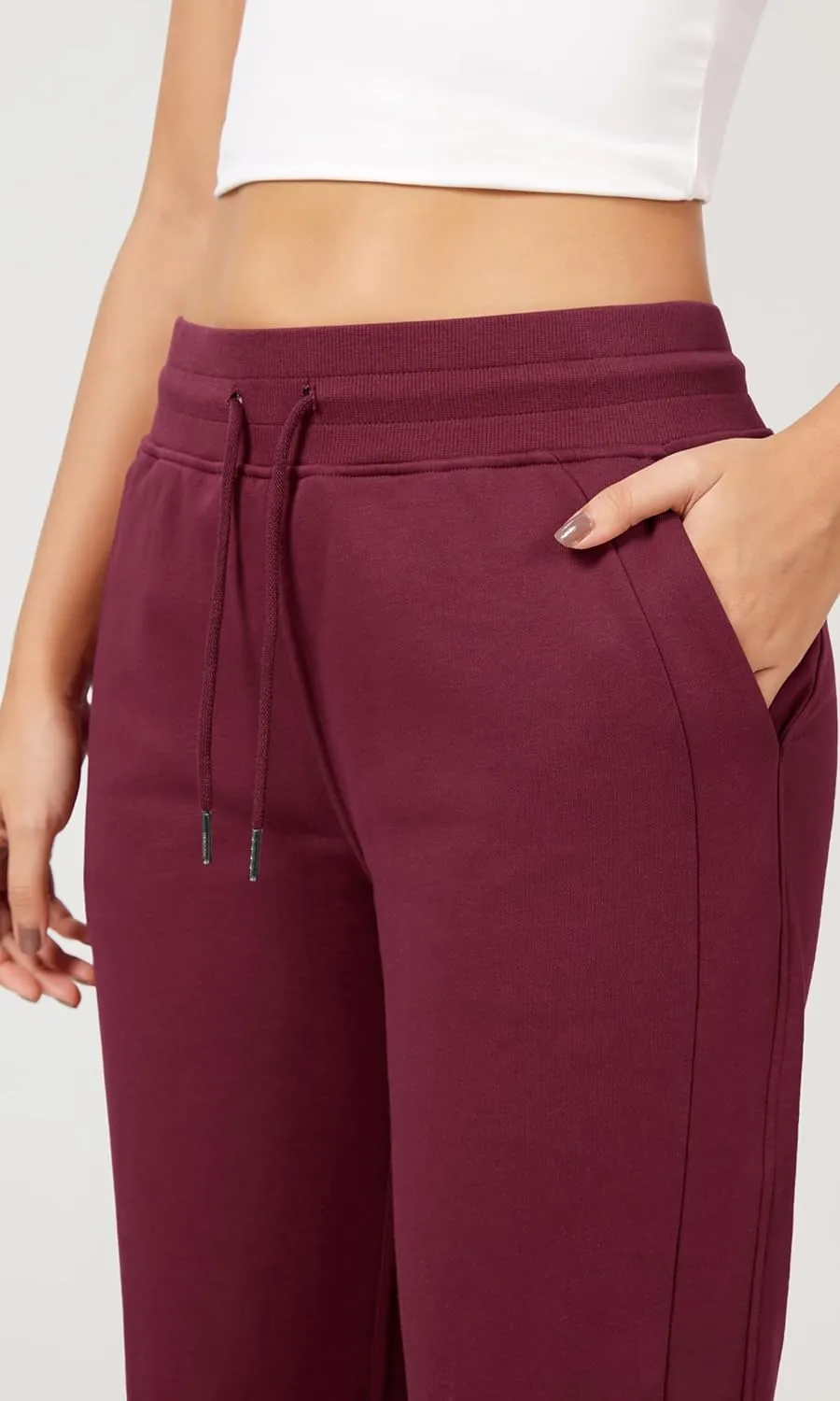 ODODOS Women's Jogger Sweatpants Cotton French Terry High Waist Casual Lounge Pants with Pockets