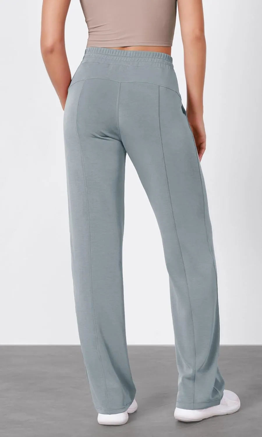 ODODOS Women's Modal Soft Wide Leg Pants with Pockets Adjustable Shockcord High Waist Casual Lounge Pants-27/29/31" Inseam