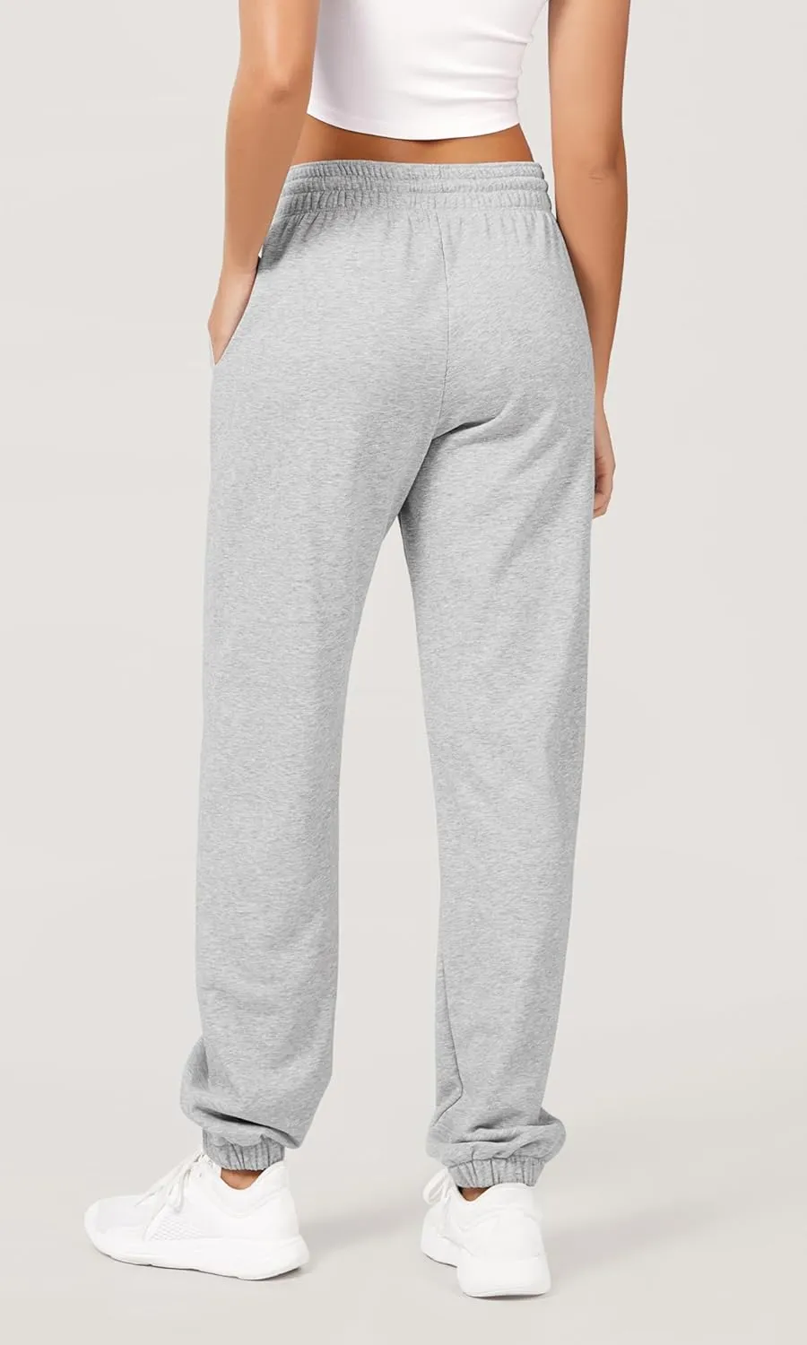 ODODOS Women's Sweatpants Cotton French Terry High Waist Drawstring Casual Lounge Pants with Pockets