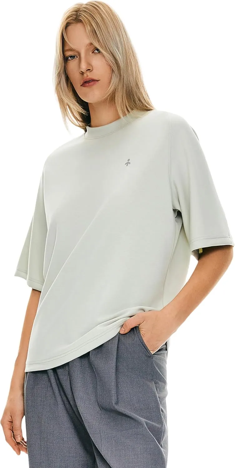 Orolay Women's Casual Crew Neck T-Shirt Heavyweight Half Sleeve Wicking Tops Basic Workout Summer Activewear