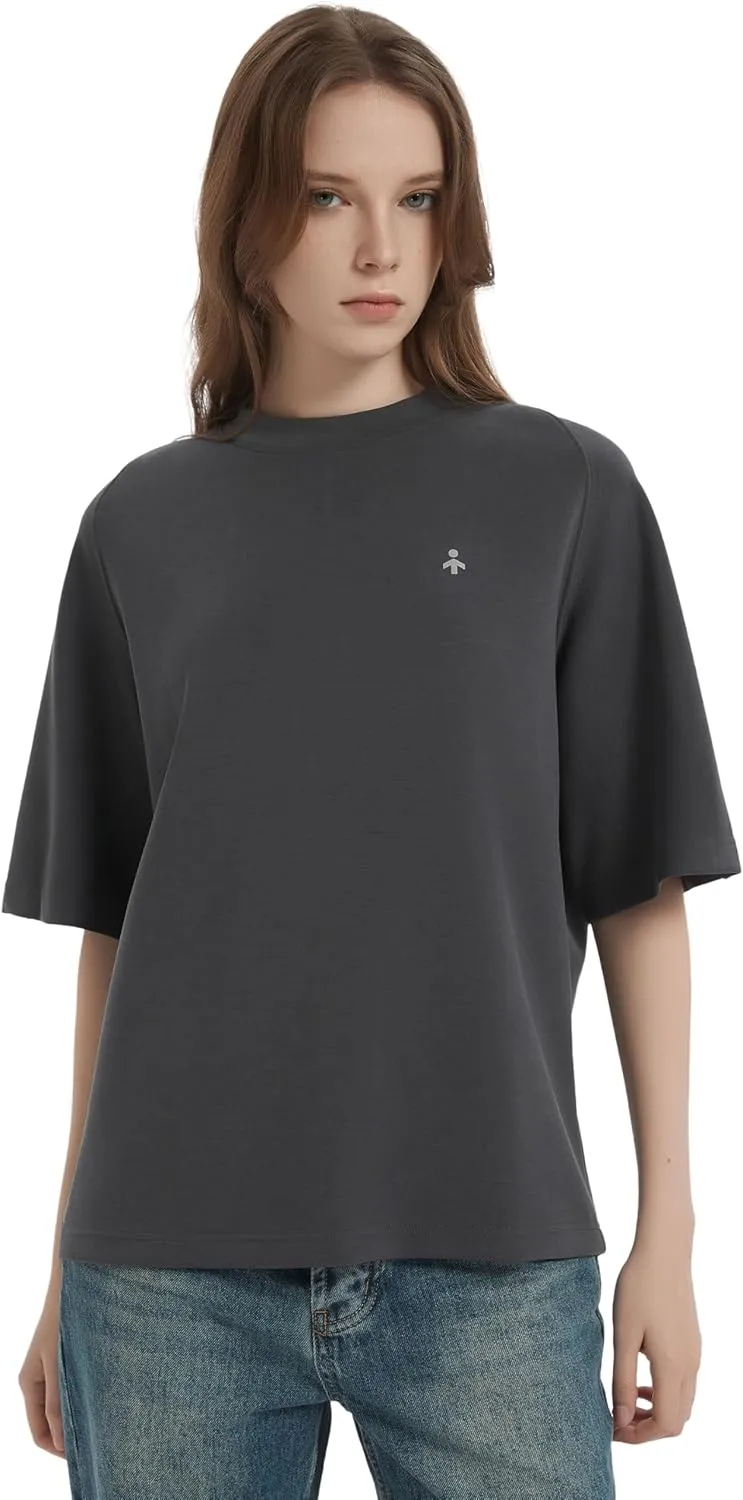 Orolay Women's Casual Crew Neck T-Shirt Heavyweight Half Sleeve Wicking Tops Basic Workout Summer Activewear