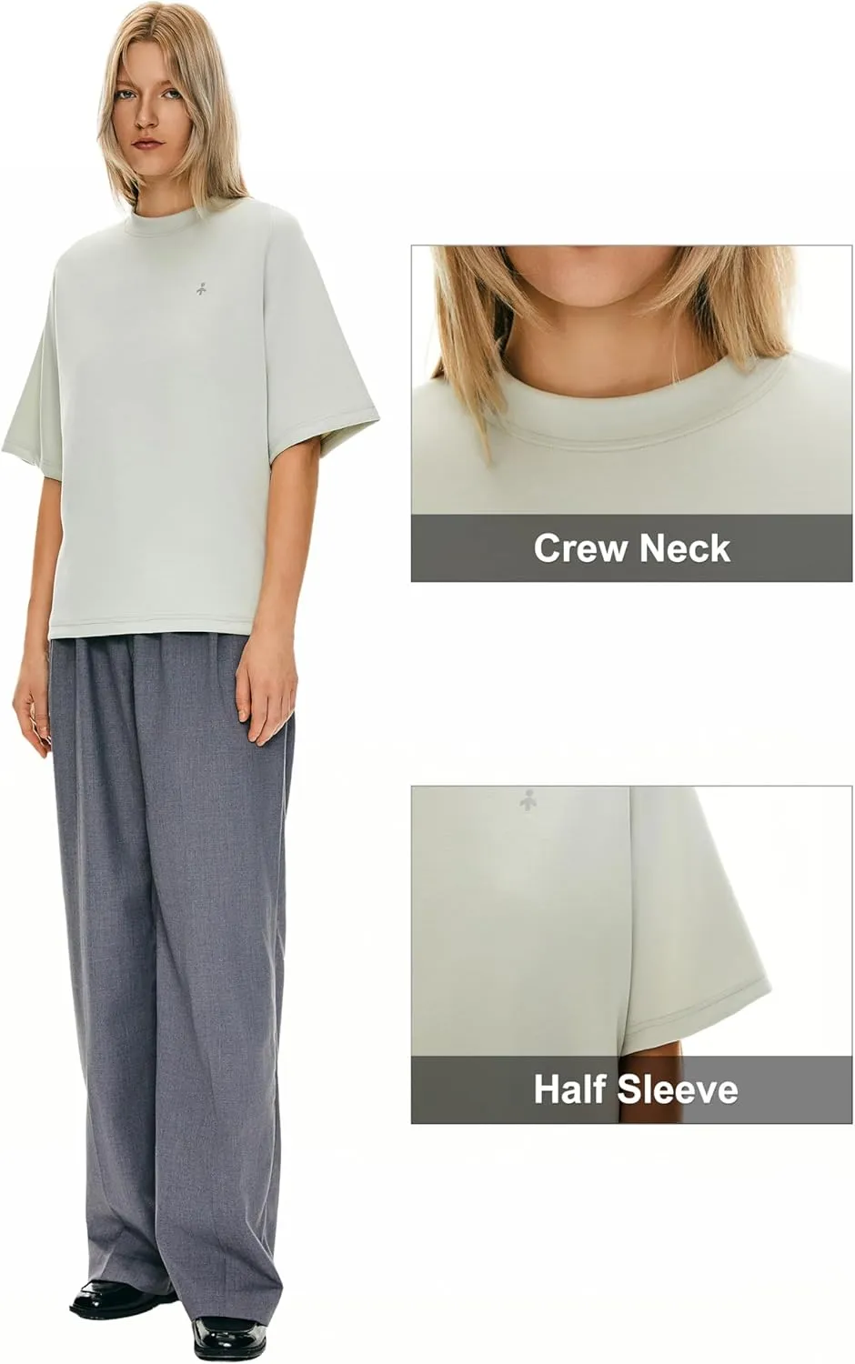 Orolay Women's Casual Crew Neck T-Shirt Heavyweight Half Sleeve Wicking Tops Basic Workout Summer Activewear