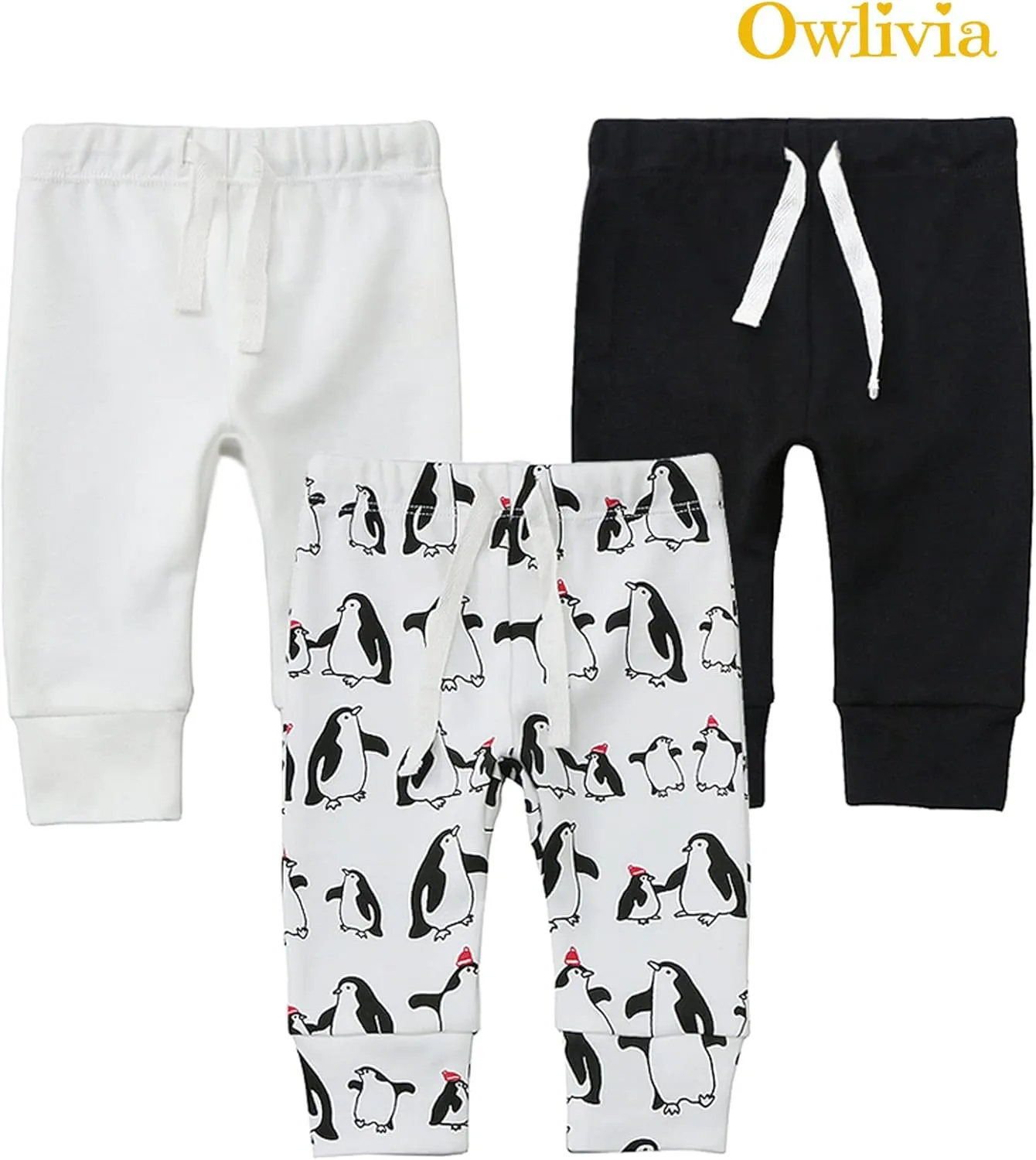 Owlivia Organic Baby Pant Legging Jogger for Infant, Boys Girls Toddler