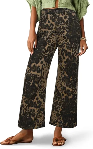 PHISOCKAT Wide Leg Jeans Woman High Waisted Jeans for Women Straight Leg Baggy Denim Cropped Jeans for Women Y2K
