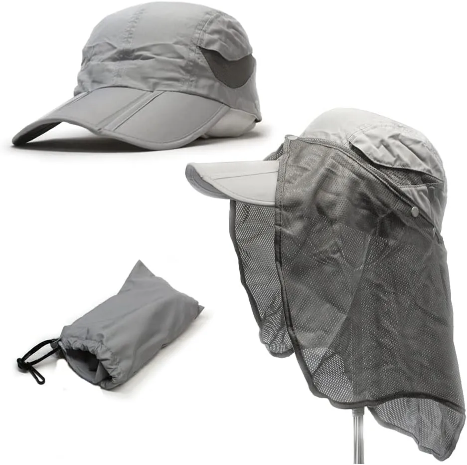 Plain Pro Cool Mesh High Visibility UV Folding Baseball Cap (UV Folding Gray)