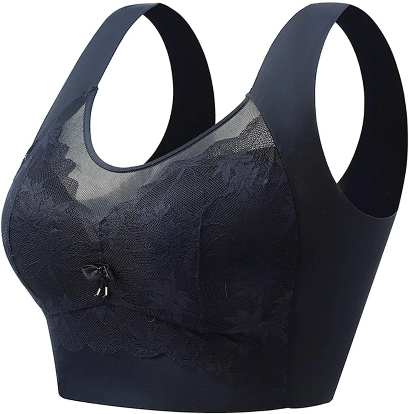 Push Up Bras for Woman Lace Mesh Breathable Bra Plus Size Wireless Padded Underwear No Underwire Bralette Bra