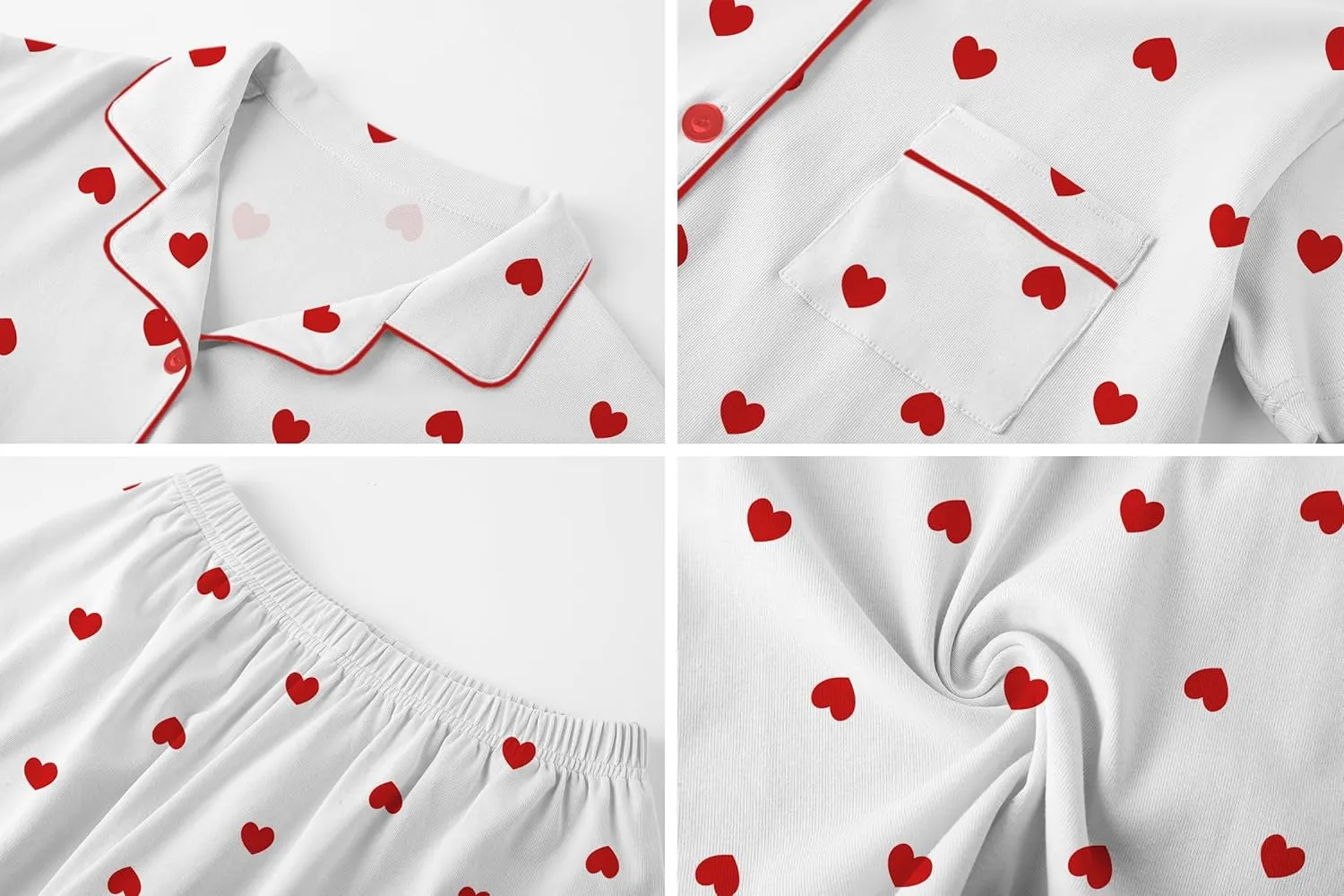 QZH.DUAO Girls Pajamas Set 100% Cotton PJ Set Button-Down Short Sleeve Sleepwear for Ages 5-14