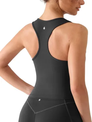 Racerback Built in Bra Workout Tank Tops for Women Sleeveless with Removable Pads Athletic Gym Yoga Fitness Running