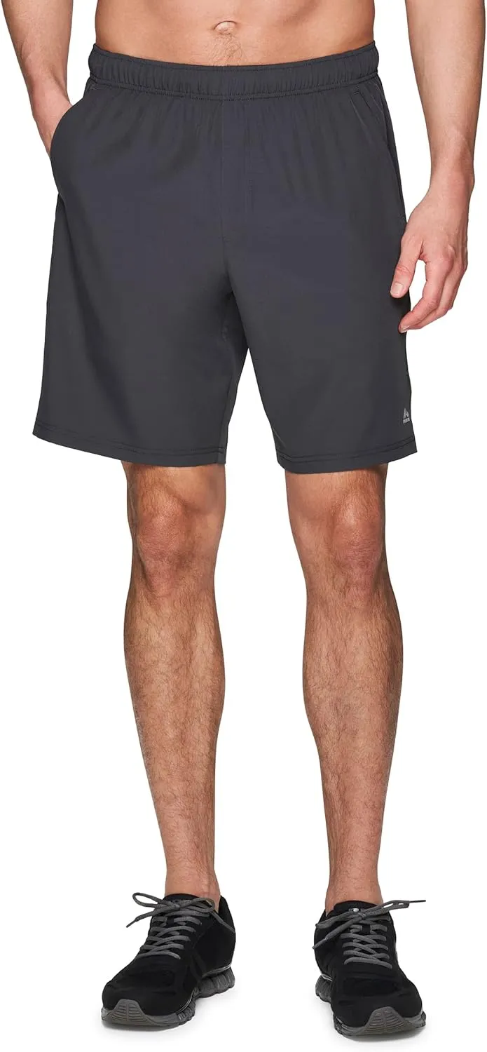 RBX Active Men's 9-Inch Inseam Stretch Woven Athletic Basketball Gym Shorts with Pockets
