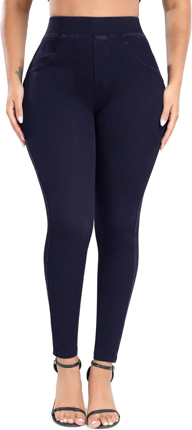 SEASUM Women's Butt Lifting High Waisted Heart-Shaped Jeans Stretchy Comfortable Legging Jeans Vintage Style