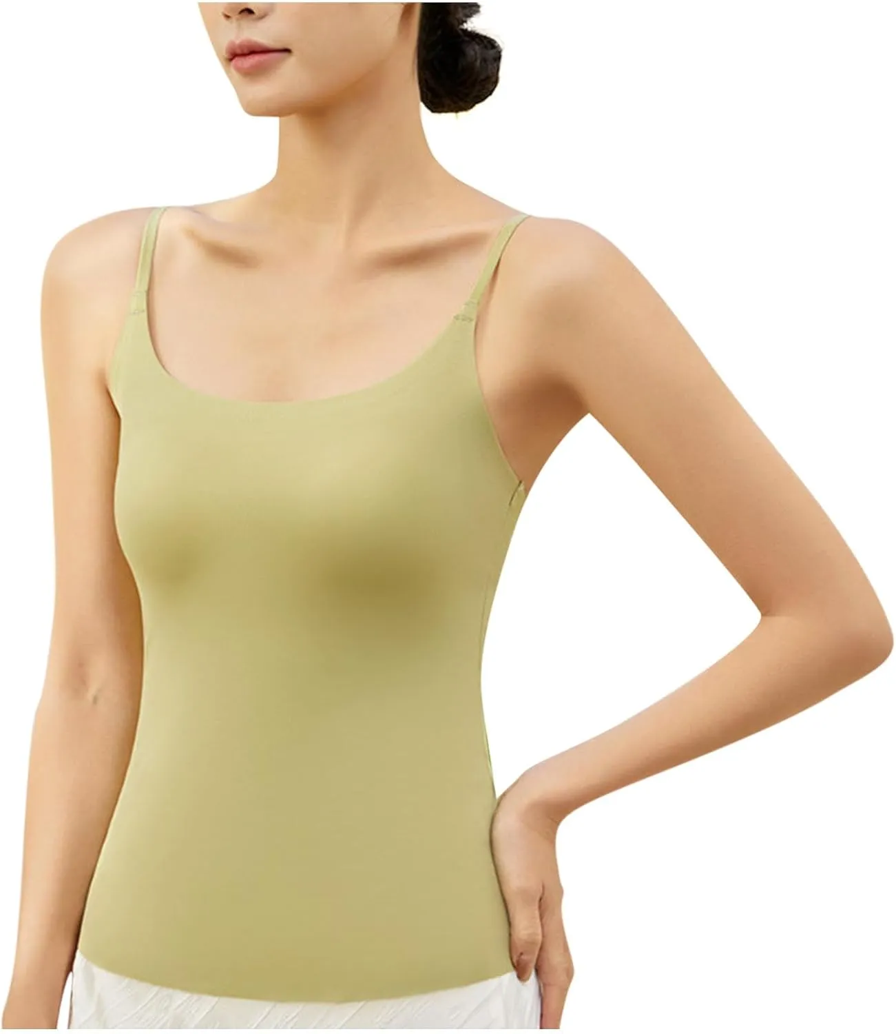 Sexy Slim Fitness Tank Tops with Built-in Shelf Bra for Women Seamless Yoga Camisoles Casual Sleeveless Tee Shirts
