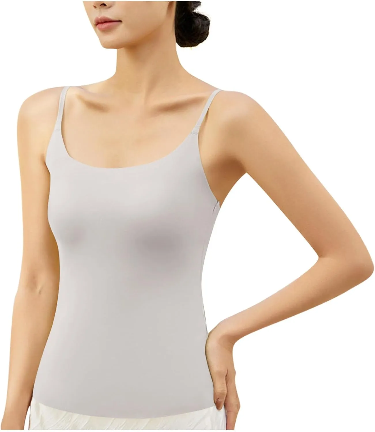 Sexy Slim Fitness Tank Tops with Built-in Shelf Bra for Women Seamless Yoga Camisoles Casual Sleeveless Tee Shirts