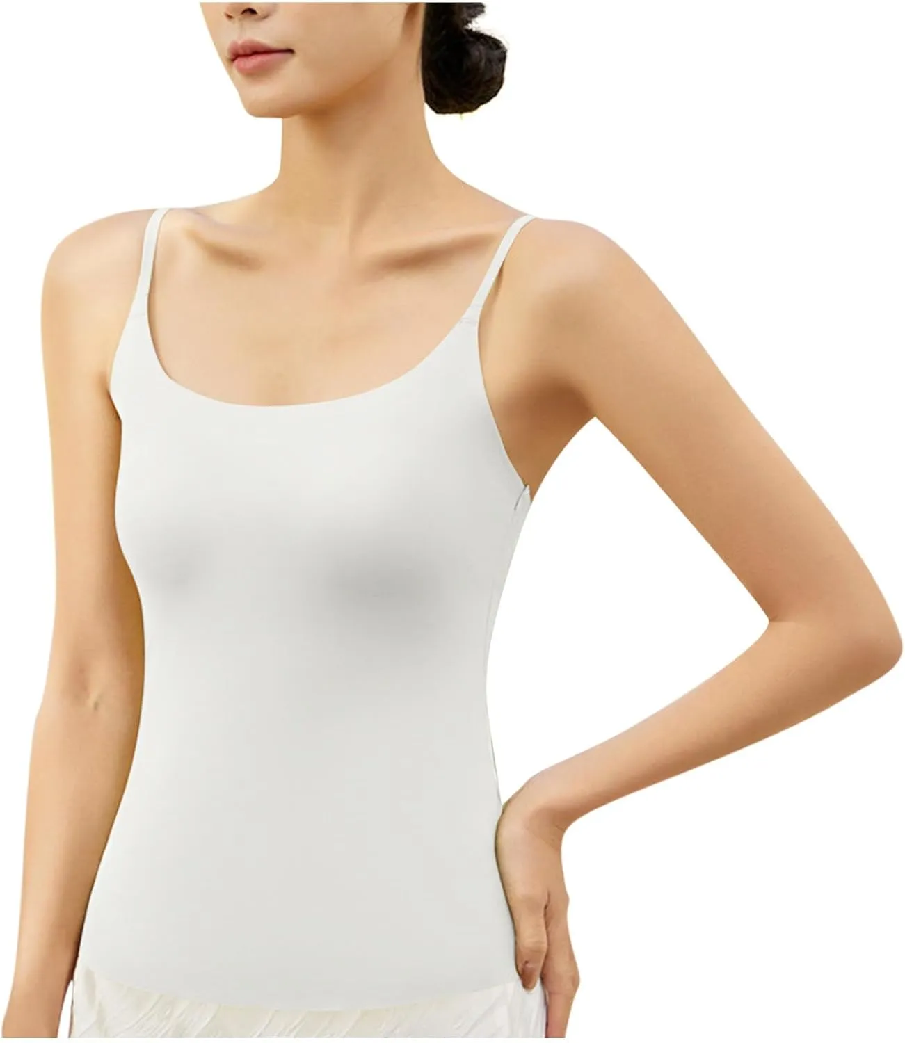 Sexy Slim Fitness Tank Tops with Built-in Shelf Bra for Women Seamless Yoga Camisoles Casual Sleeveless Tee Shirts
