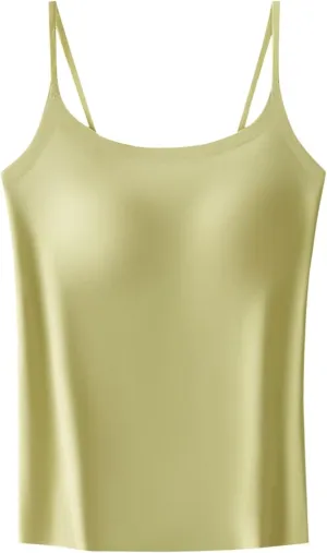 Sexy Slim Fitness Tank Tops with Built-in Shelf Bra for Women Seamless Yoga Camisoles Casual Sleeveless Tee Shirts