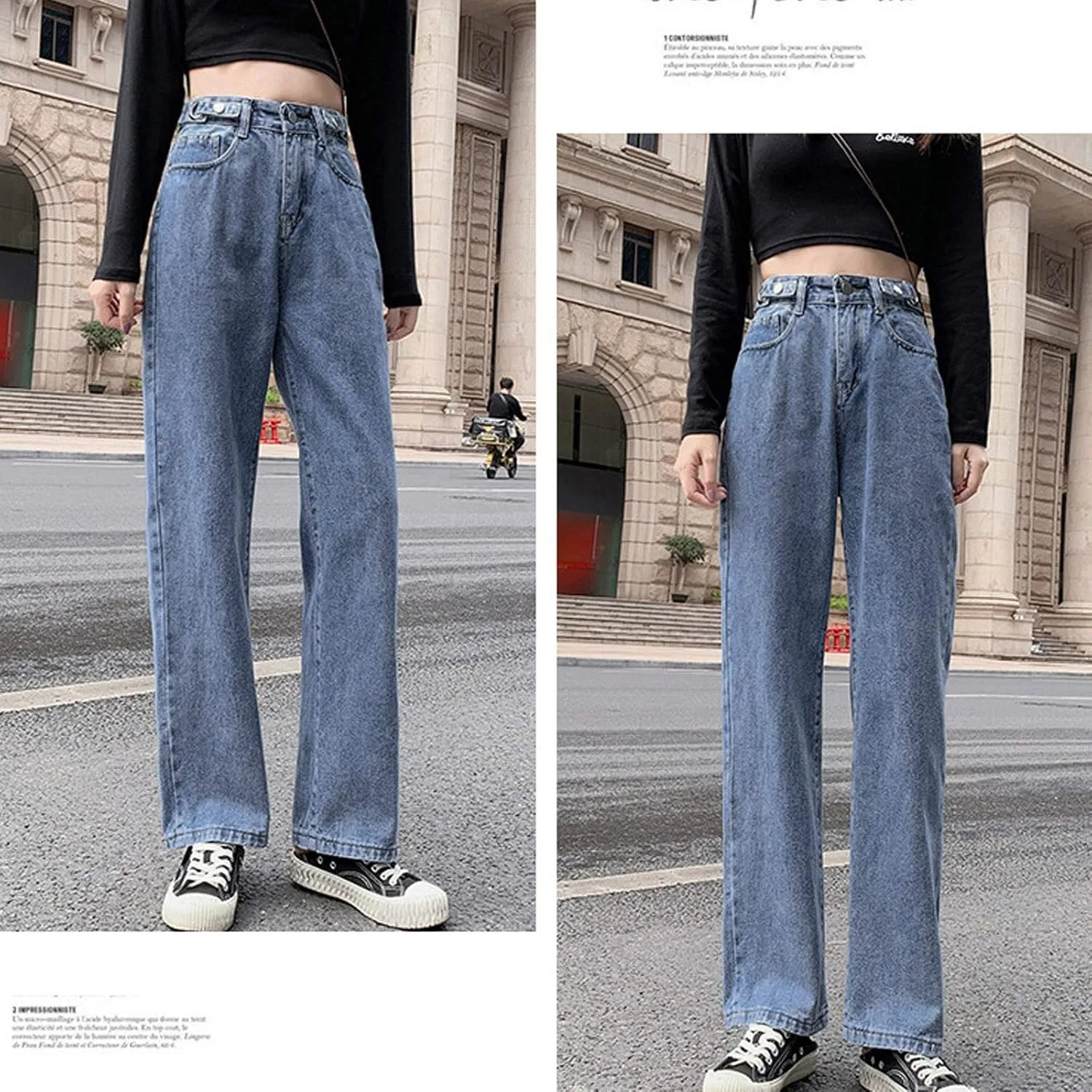 SMIDOW Women High Waisted Straight Leg Jeans Pants Bootcut Jeans Dressy Casual Denim Trousers Baggy Jeans Regular Fit