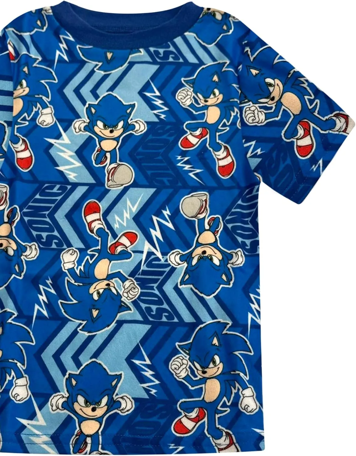 Sonic The Hedgehog 4 Piece Pajama Set - Boys PJs Short Sleeve Shirt, Shorts & Pants - Kids Sleepwear Set - Official License