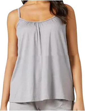 Spaghetti Strap Tank Tops for Women with Built in Bras Solid Casual Sleeveless Loose Fit Flowy Basic Camisole Tops