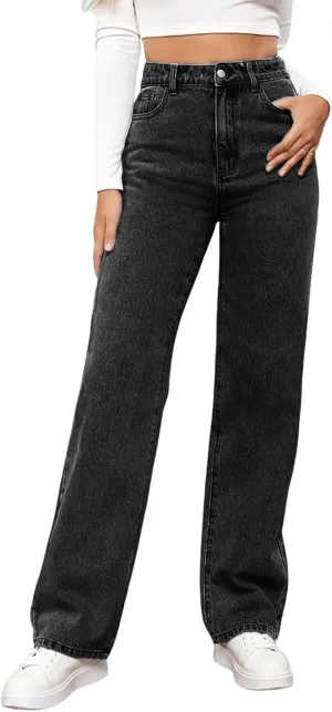 Straight Leg Jeans for Women 2025 Fashion Stretch Washed High Waisted Jeans Lightweight Slim Fit Casual Denim Pants