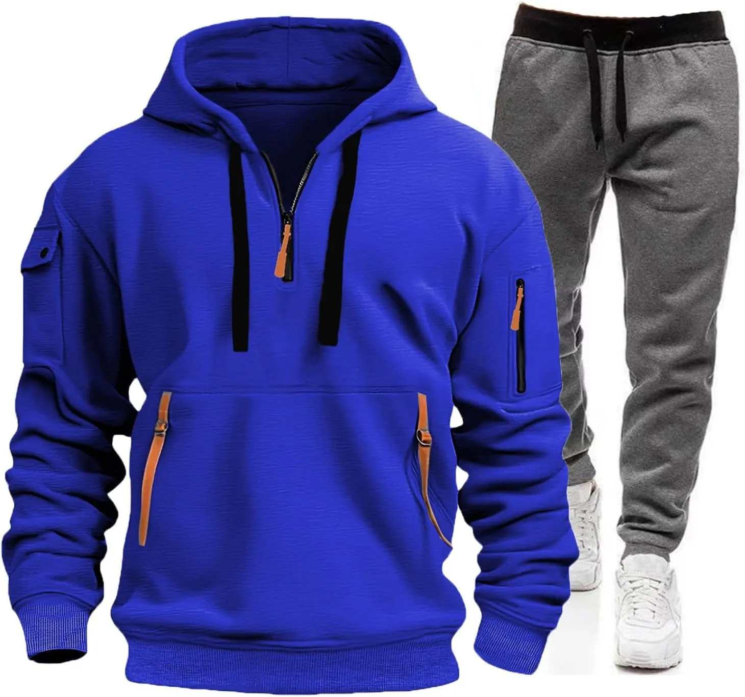 Suits for Men Wrinkle Two Breathable Suit Roll Sleeve Shirt Pants Set Nice Hoodies for Men Woman Sweatpants Plus