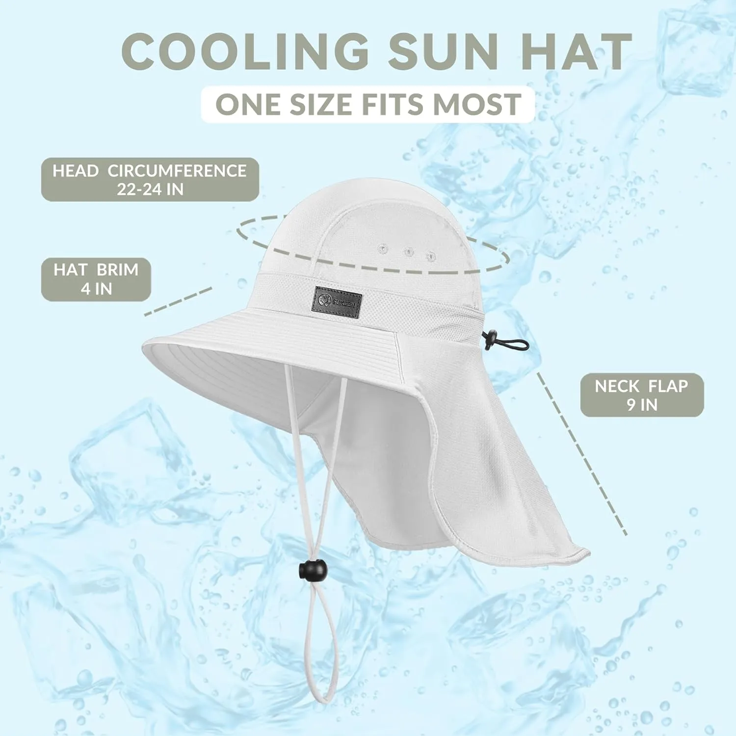 Sukeen Cooling Sun Hat for Men Women UPF50  Wide Brim Fishing Hat with Neck Flap Adjustable Foldable Bucket Hat for Hiking