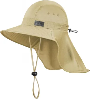 Sukeen Cooling Sun Hat for Men Women UPF50  Wide Brim Fishing Hat with Neck Flap Adjustable Foldable Bucket Hat for Hiking