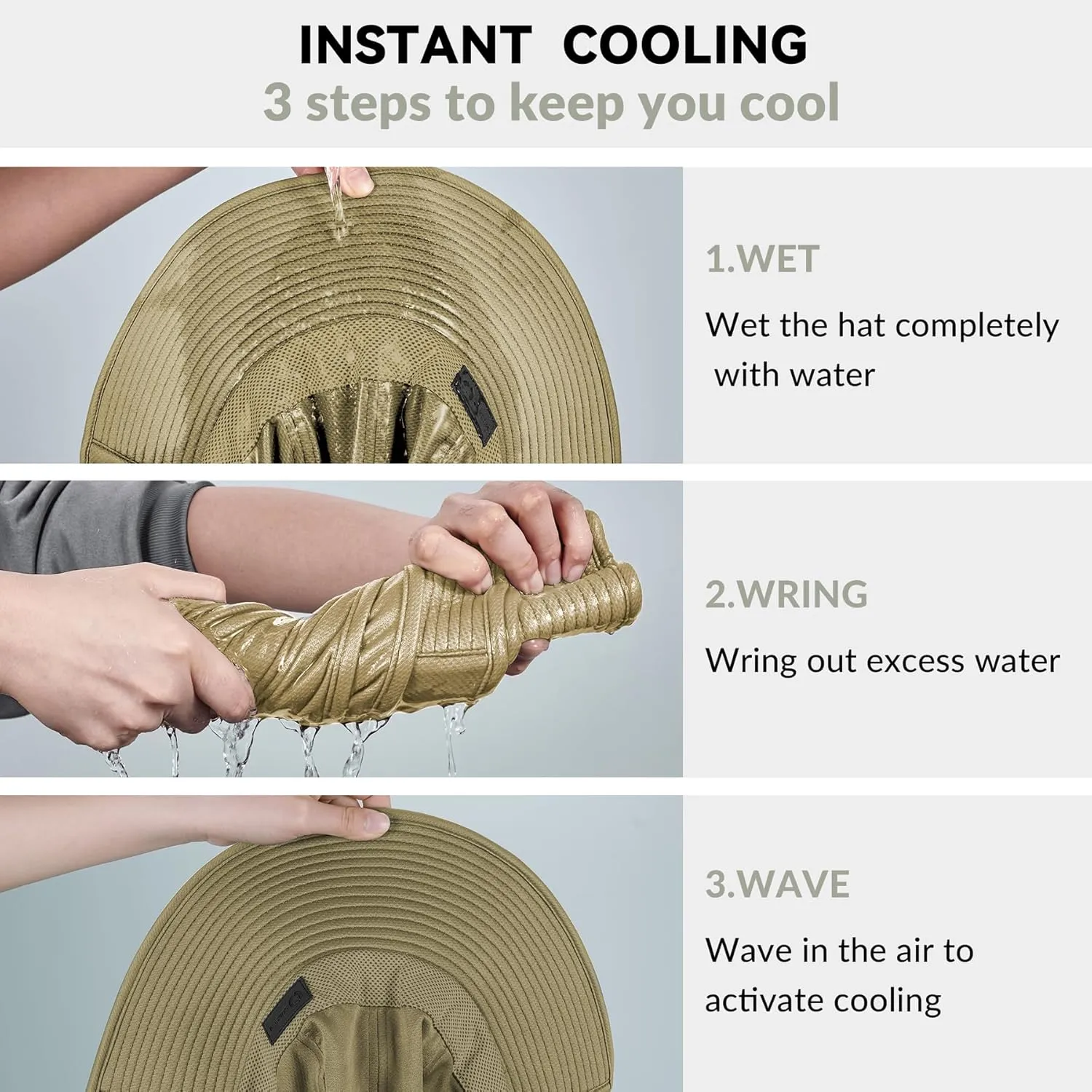 Sukeen Cooling Sun Hat for Men Women UPF50  Wide Brim Fishing Hat with Neck Flap Adjustable Foldable Bucket Hat for Hiking
