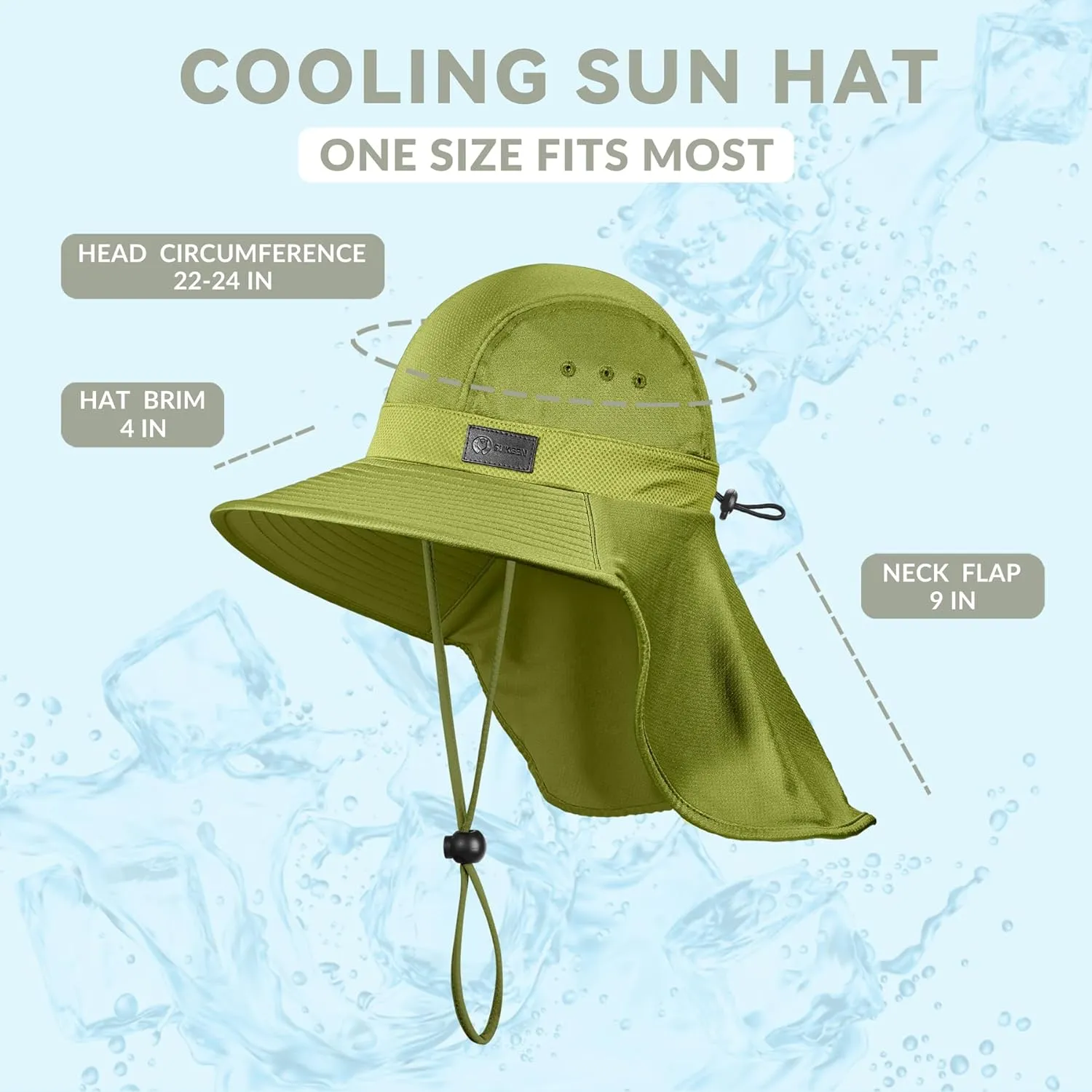 Sukeen Cooling Sun Hat for Men Women UPF50  Wide Brim Fishing Hat with Neck Flap Adjustable Foldable Bucket Hat for Hiking