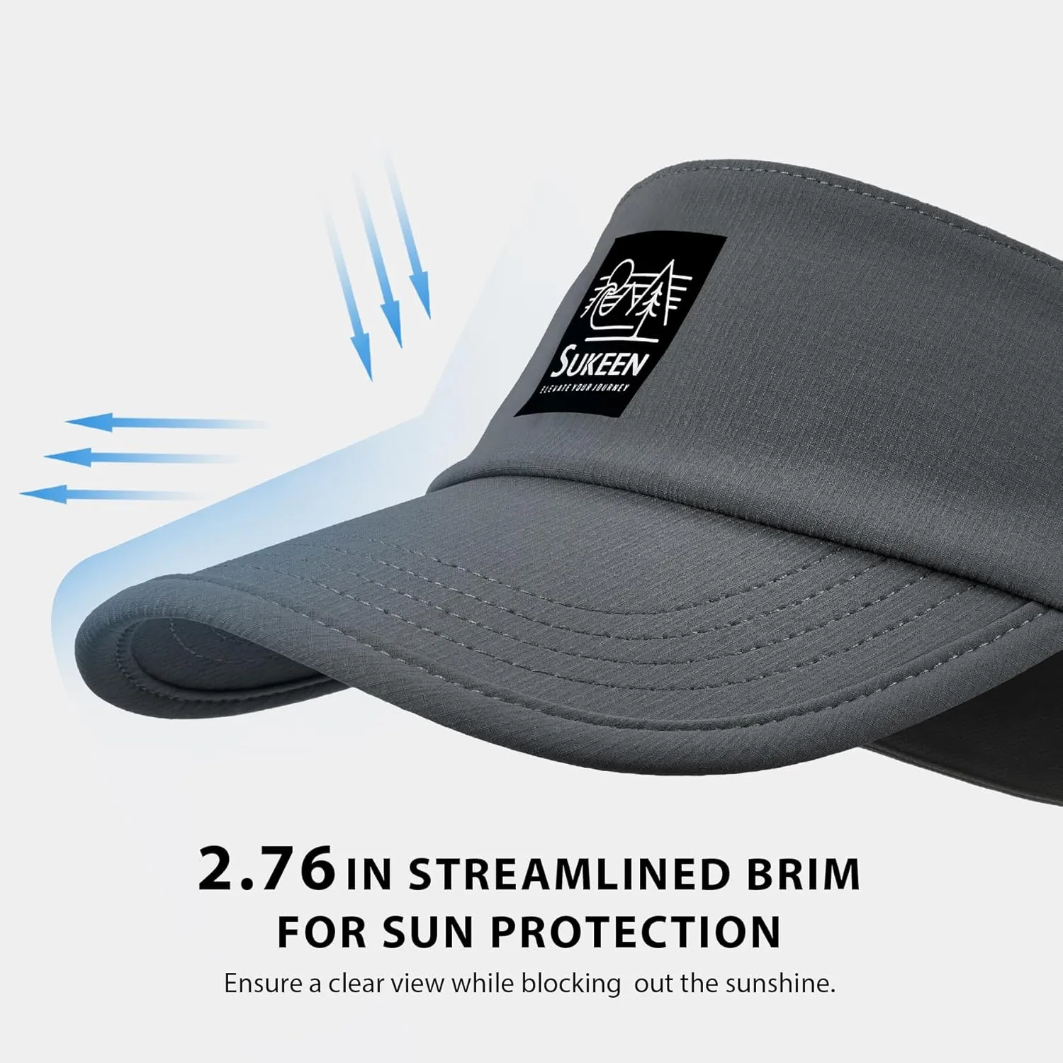 Sukeen Sports Sun Visor for Men Women, Lightweight Quick-Dry Outdoor Visor Hat, Packable Running Tennis Golf Visor