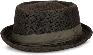 Summer Mesh Pork Pie Hat Trilby Fedora Hat for Men Women Roll-Brim Travel Beach Sun Hat Vintage Bowler Derby Cap UPF 50 