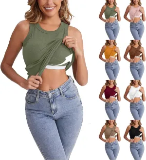 Tank Top with Built in Bra for Women Racerback Workout Undershirt Cotton Camisole Workout Sports Padded Cami 2025