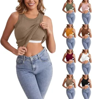 Tank Top with Built in Bra for Women Racerback Workout Undershirt Cotton Camisole Workout Sports Padded Cami 2025