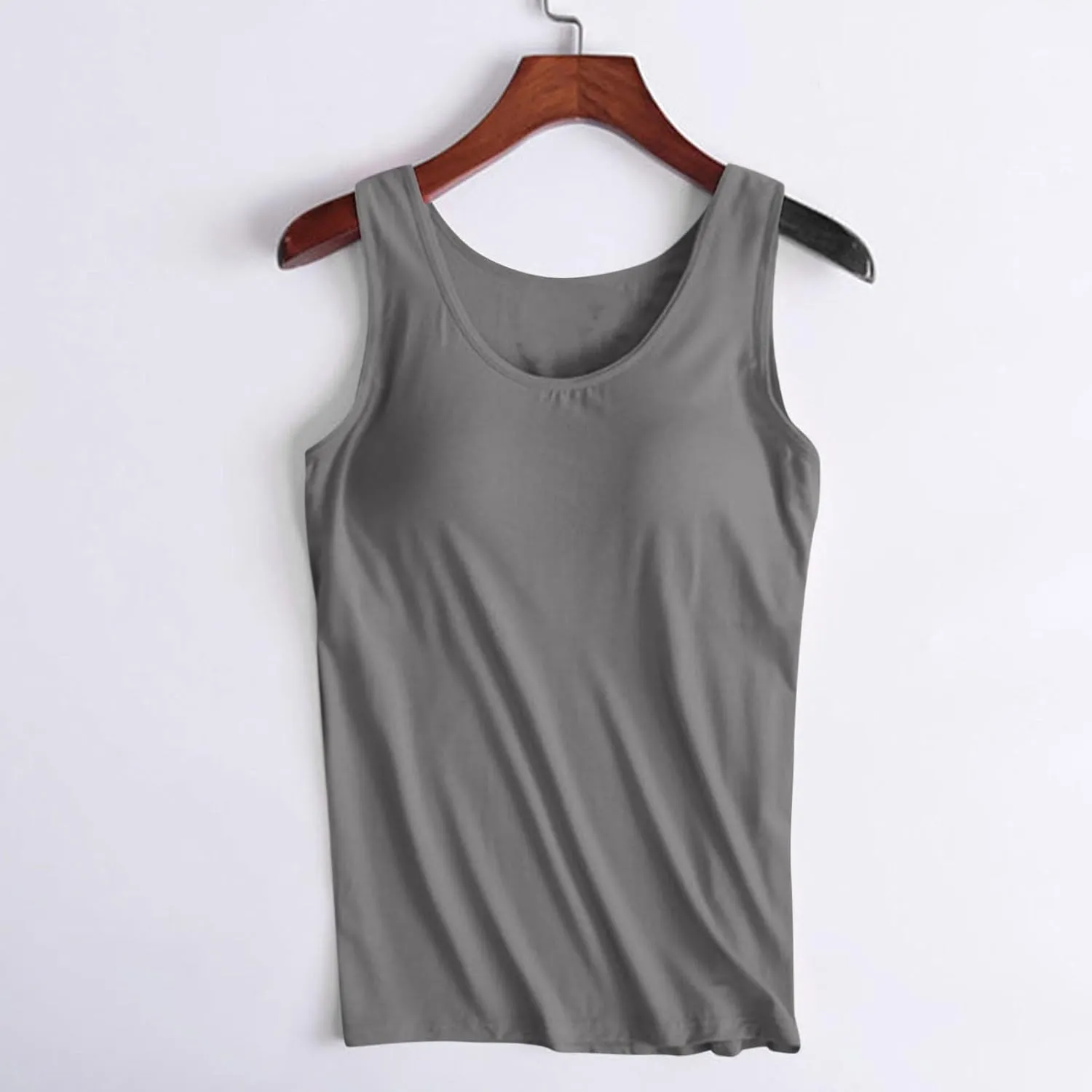 Tank Tops for Women with Built in Bras Loose Yoga Workout Top Basic Sleeveless Stretchy Gym Shirts Summer Undershirts