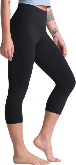 THE GYM PEOPLE Women's High Waist Workout Capris Legging Soft Tummy Control Squat Proof Yoga Running Pants