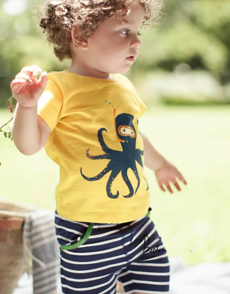 Toddler Boys Pajamas 100% Cotton Summer Pjs for Boy Jammies Dinosaur Dog Little Kids Clothes Sleepwear Short Sets Size 2-7T