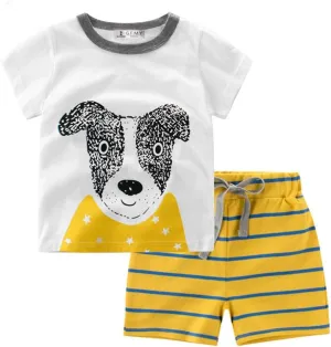 Toddler Boys Pajamas 100% Cotton Summer Pjs for Boy Jammies Dinosaur Dog Little Kids Clothes Sleepwear Short Sets Size 2-7T
