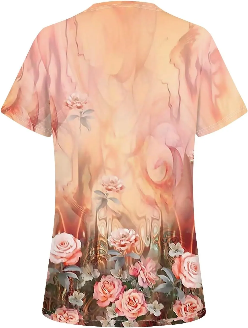 Trendy Short Sleeve Crewneck T Shirts Summer Plus Size Tunics or Tops to Wear with Leggings Casual Floral Blouses