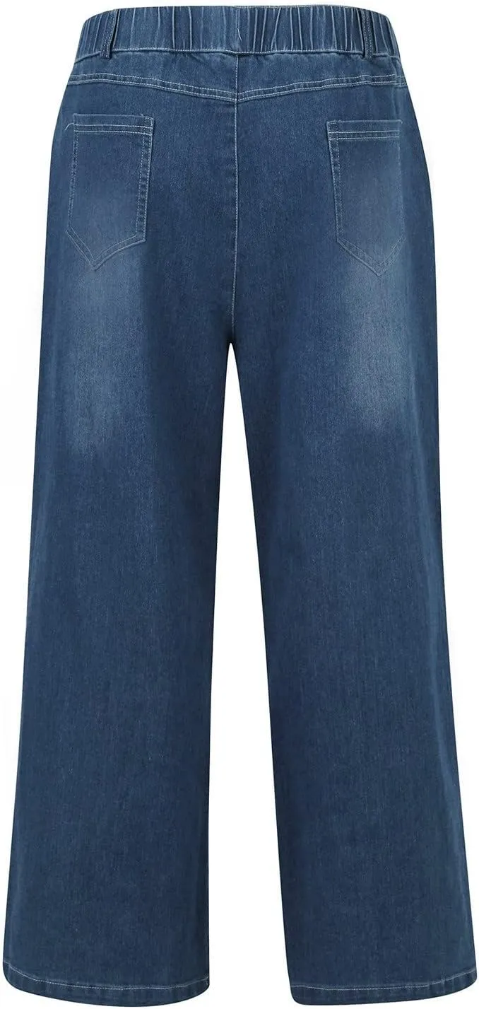 Trendy Womens Jeans, Casual Chic Soft Lightweight Straight Leg Womens Trousers