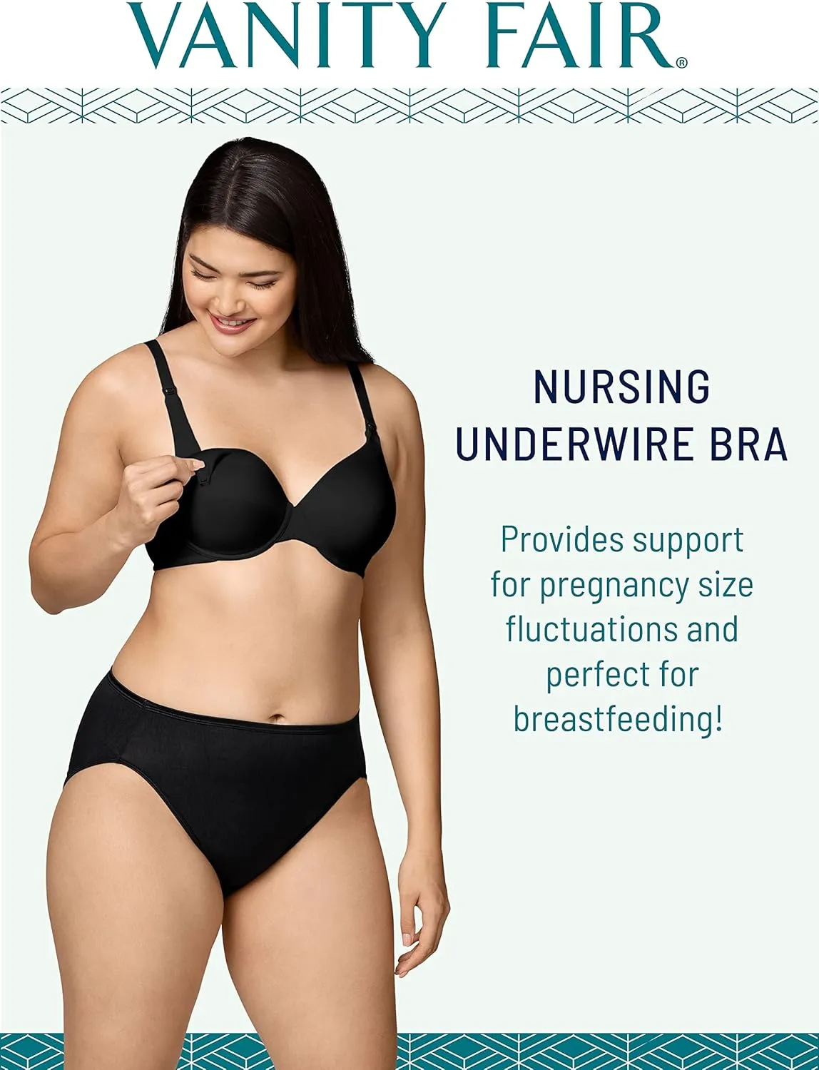 Vanity Fair Women’s Maternity Nursing Bras for Breastfeeding: Front Clip Underwire Bra Stretch Cups, Available in Multipacks