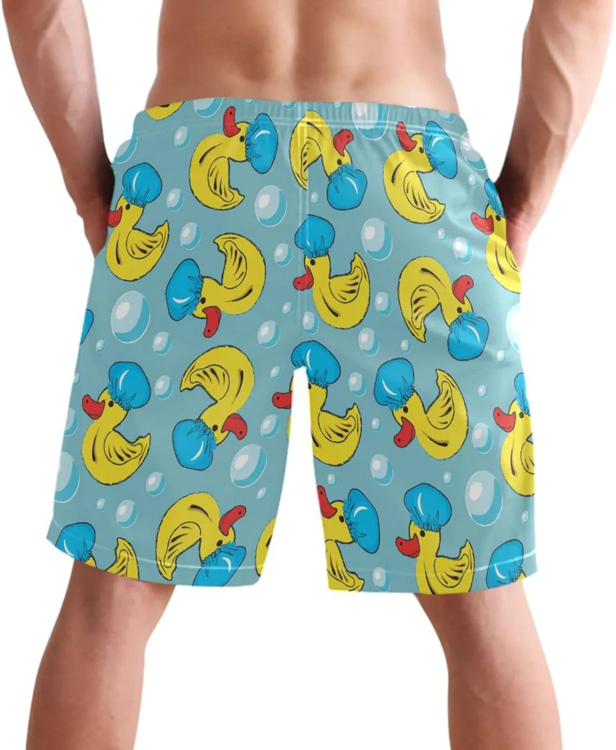 visesunny Funny Men's Swim Trunks Quick Dry Beach Board Shorts with Pockets Cool Mesh Lining Bathing Suits for Men
