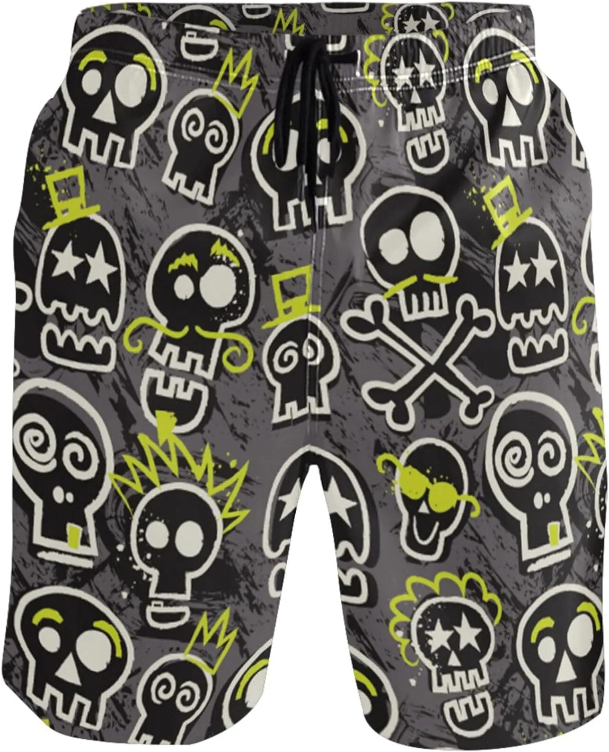 visesunny Funny Men's Swim Trunks Quick Dry Beach Board Shorts with Pockets Cool Mesh Lining Bathing Suits for Men