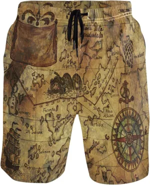 visesunny Funny Men's Swim Trunks Quick Dry Beach Board Shorts with Pockets Cool Mesh Lining Bathing Suits for Men