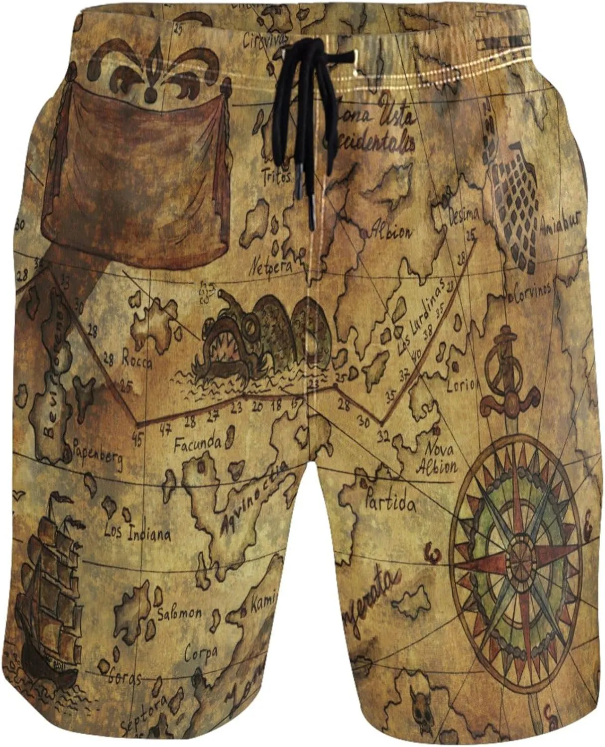 visesunny Funny Men's Swim Trunks Quick Dry Beach Board Shorts with Pockets Cool Mesh Lining Bathing Suits for Men