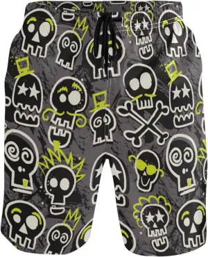 visesunny Funny Men's Swim Trunks Quick Dry Beach Board Shorts with Pockets Cool Mesh Lining Bathing Suits for Men