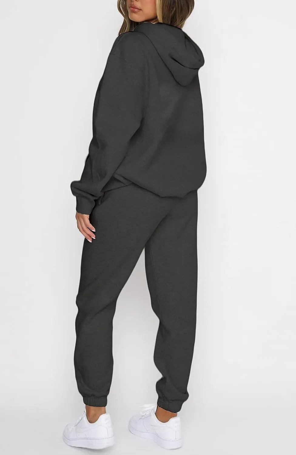 Waitfairy Women's Winter Fleece Sweatpants Casual Comfy High Waisted Workout Cinch Bottom Joggers Pants with Pocket