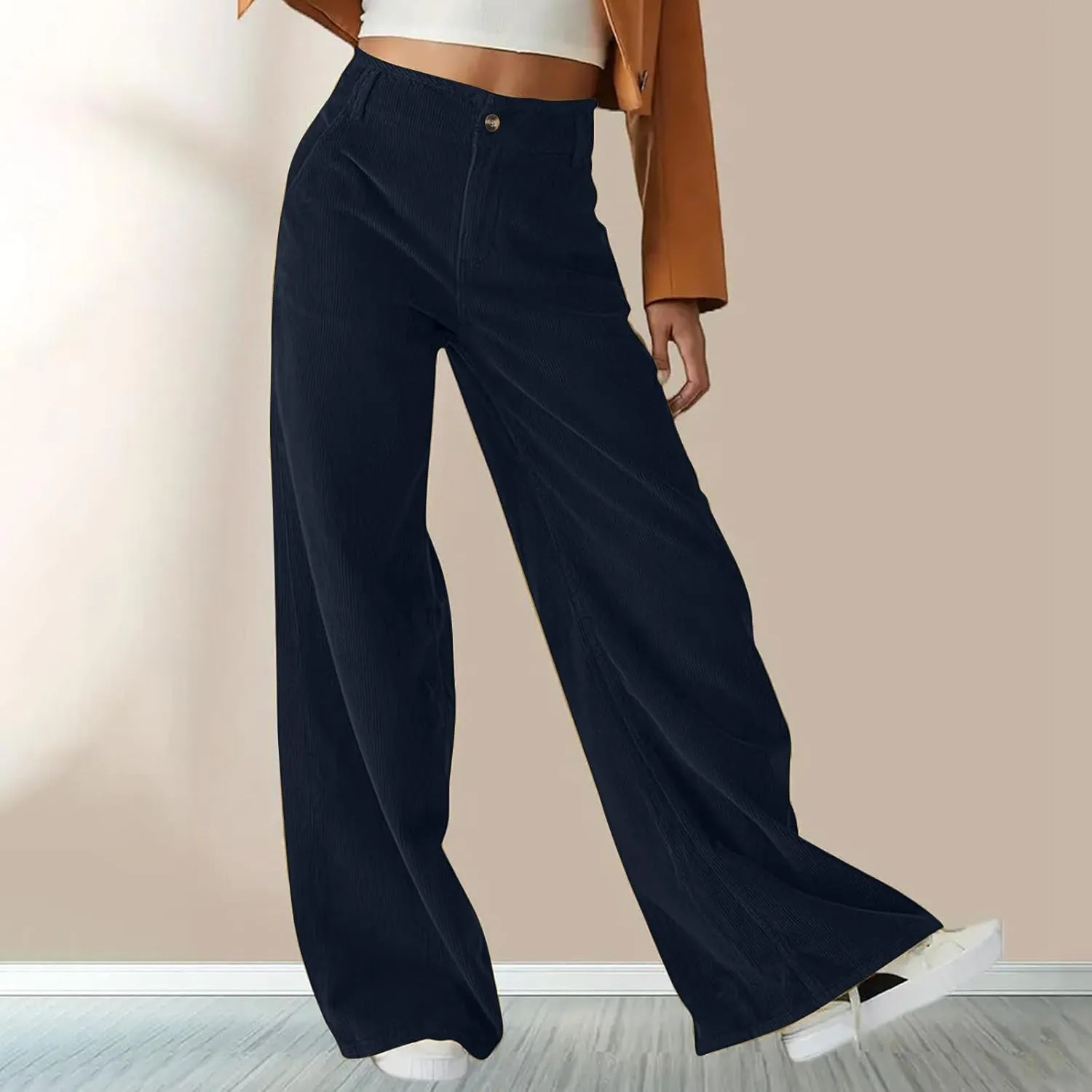 Wide Leg Sweatpants for Women Fleece Lined Baggy Joggers High Waisted Lounge Pants Jogger Pants with Pockets
