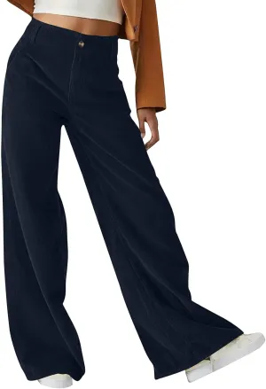 Wide Leg Sweatpants for Women Fleece Lined Baggy Joggers High Waisted Lounge Pants Jogger Pants with Pockets