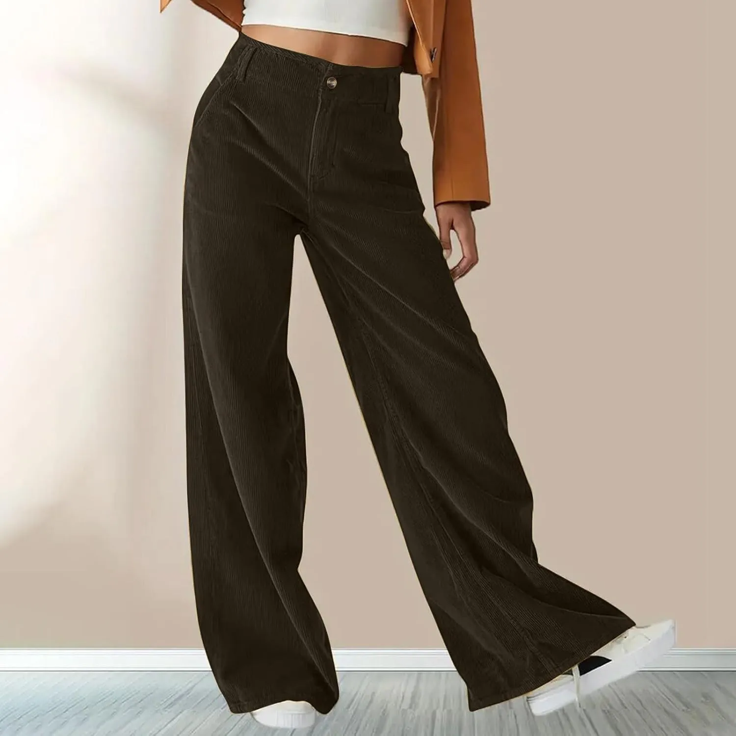 Wide Leg Sweatpants for Women Fleece Lined Baggy Joggers High Waisted Lounge Pants Jogger Pants with Pockets