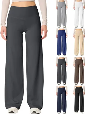 Wide Leg Yoga Pants for Women High Waisted Comfy Lounge Stretchy Work Pants Soft Baggy Straight Leg Sweatpants